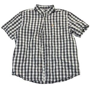 Carhartt Men’s XL Plaid Relaxed Fit Button Up Short Sleeve Shirt